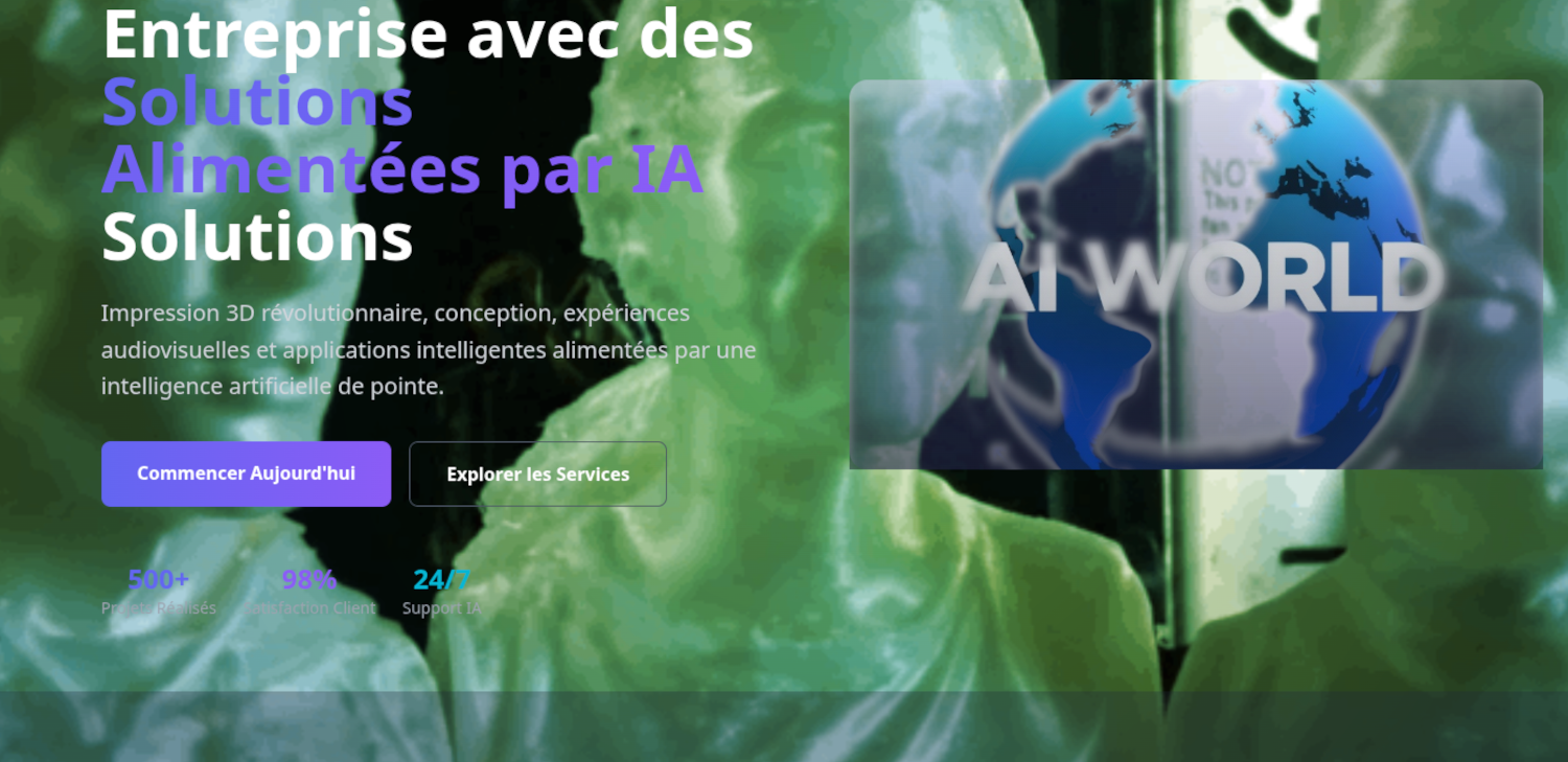 Screenshot of a smart web application powered by AI